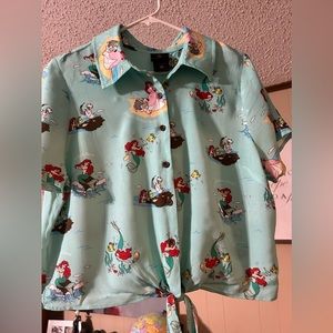 Disney’s The Little Mermaid button down shirt women’s size Large